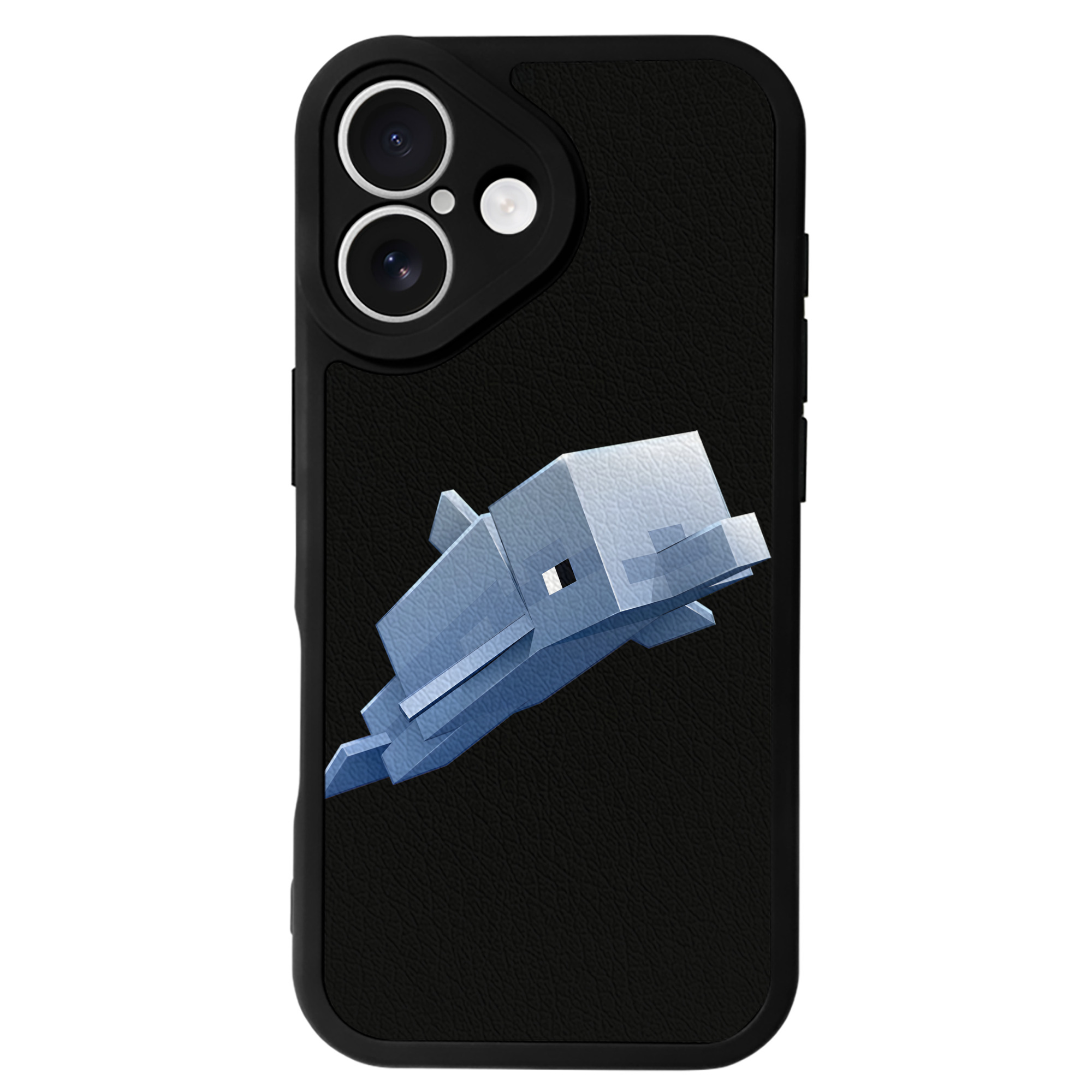 （画像用） マインクラフト ブロックの世界 Minecraft MC Block world 【iPhone 16シリーズ対応】シリコンスマホケース（レザー調） 材質：シリコン